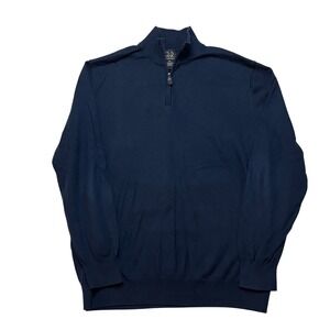 Jos A Bank Sweater Mens XXL Navy Blue Signature Collection Pima Cotton 1/4 Zip